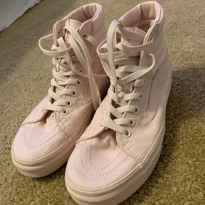 Baby pink high top vans